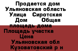 Продается дом,Ульяновская область › Улица ­ Сиротская › Дом ­ 9 › Общая площадь дома ­ 41 › Площадь участка ­ 1 200 › Цена ­ 200 000 - Ульяновская обл., Кузоватовский р-н, Малая Борла с. Недвижимость » Дома, коттеджи, дачи продажа   